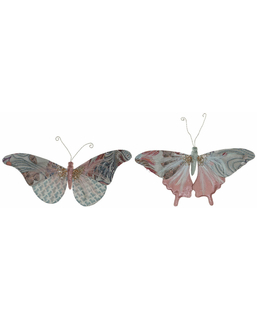 ozdoby świąteczne DKD Home Decor Poliester Motyl (2 pcs) (31 x 3 x 21 cm)