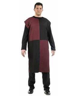 Ponczo Limit Costumes Czarny Bordeaux Średniowieczy Rycerz Dorosły