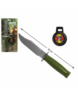 Nóż Plastikowy 22 cm Kompas Kolor Zielony Moro