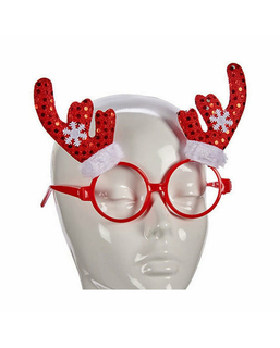 Okulary Renifer Czerwony Plastikowy