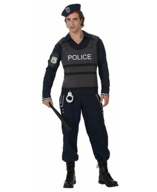 Kostium dla Dorosłych Niebieski Policjant