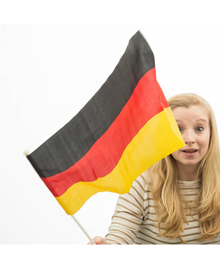 Flaga Niemiec z Masztem (46 x 30 cm)