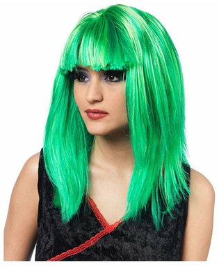 Długa peruka Kolor Zielony