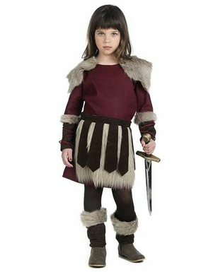 Kostium dla Dzieci Średniowieczna Wojowniczka Kobieta Wiking
