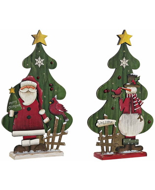 ozdoby świąteczne DKD Home Decor Drewno (2 pcs) (23 x 6 x 39 cm)
