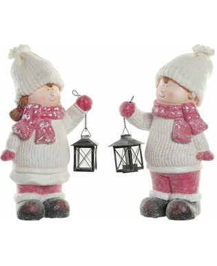 ozdoby świąteczne DKD Home Decor Włókno szklane Dzieci (2 pcs) (24 x 12 x 42 cm)