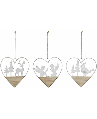 ozdoby świąteczne DKD Home Decor Metal Drewno Sznurek Jeleń (14 x 2 x 15 cm) (3 pcs)