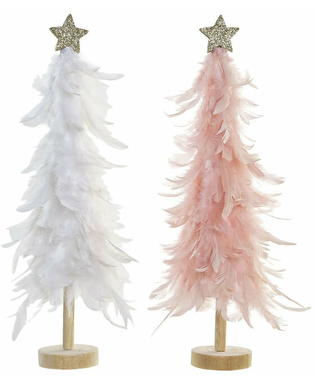 ozdoby świąteczne DKD Home Decor Drzewo DM Pióro (sprężyna) (15 x 15 x 47 cm) (2 pcs)