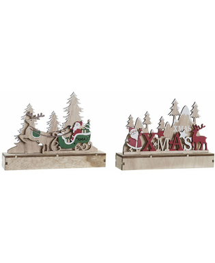 ozdoby świąteczne DKD Home Decor Drewno MDF (2 pcs) (22.5 x 5 x 17 cm)