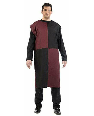 Ponczo Limit Costumes Czarny Bordeaux Średniowieczy Rycerz Dorosły