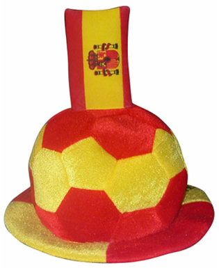 Kapelusz piłka z flagą Hiszpanii
