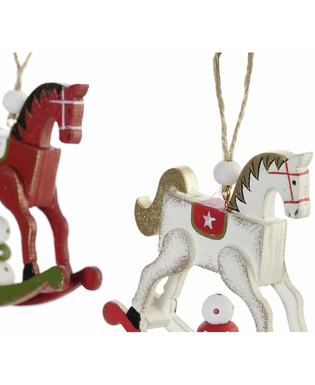 ozdoby świąteczne DKD Home Decor Koń Drewno (17.5 x 12 x 32 cm) (3 pcs)