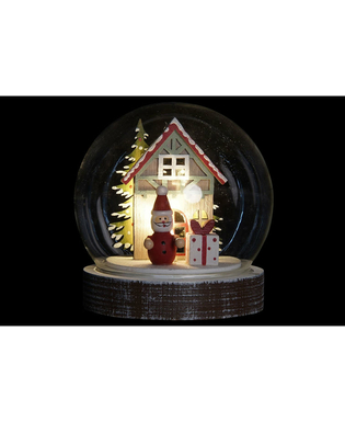 ozdoby świąteczne DKD Home Decor Drewno Szkło Święty Mikołaj (3 pcs) (10 x 10 x 11 cm)