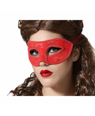Maska Czerwony 17 x 7 cm Koronka