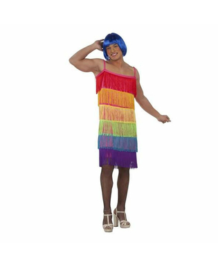 Kostium dla Dorosłych My Other Me Rainbow  Sukienka Z frędzlami Rozmiar 54