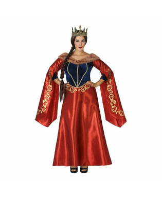 Kostium dla Dorosłych 113916 Czerwony Granatowy Średniowieczna Królowa