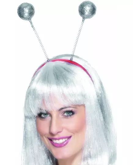 Opaska na głowę ze srebrnego brokatu dla dorosłych
