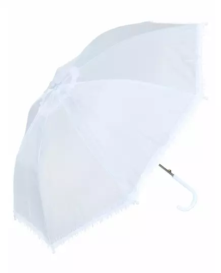 Biały parasol z imitacji koronki
