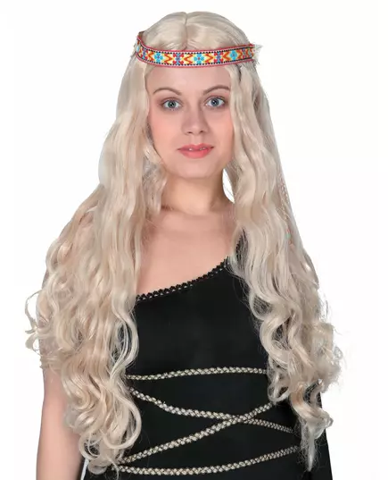 Długa blond peruka hipisowska damska