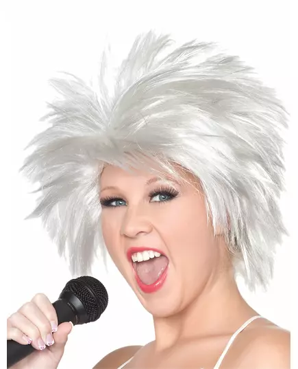 Biała peruka rockstar damska