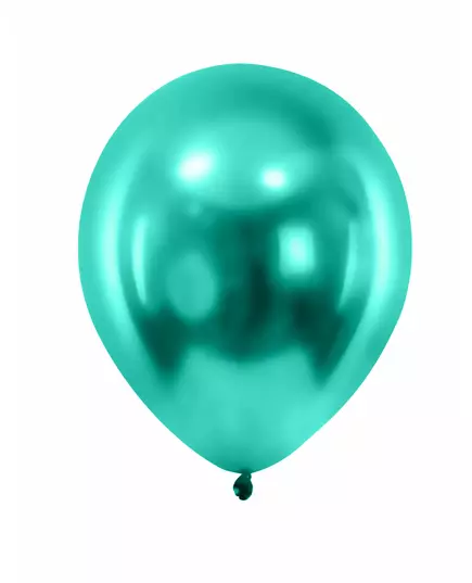 12 ciemnozielonych metalicznych balonów 28 cm