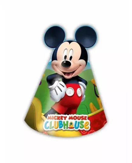 6 kartonowych czapek Mickey Mouse