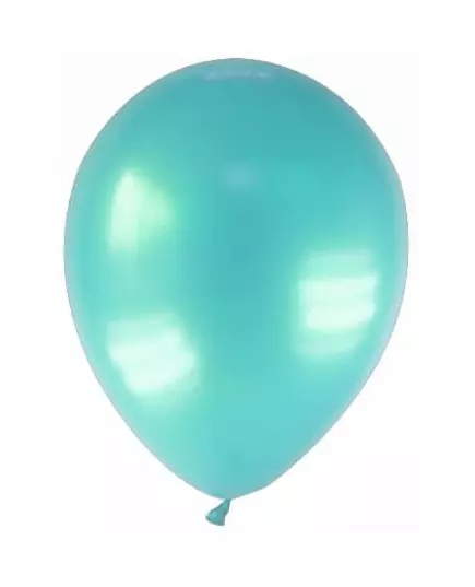 12 niebiesko-zielonych metalicznych balonów 28 cm