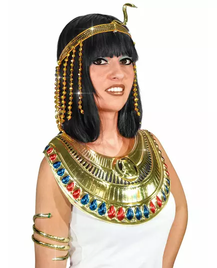 Damska złota cekinowa opaska z egipskiego węża