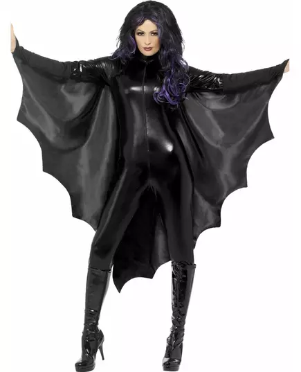Czarna peleryna Batwing damska