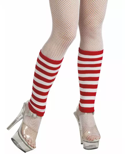 Legginsy w czerwono-białe paski dla dorosłych