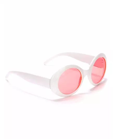 Okrągłe białe plastikowe okulary dla dorosłych