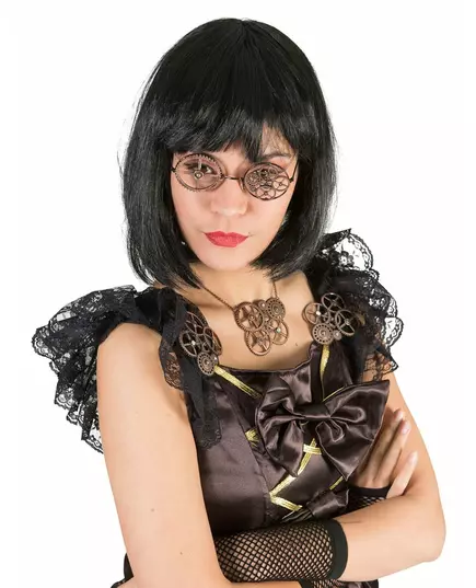 Steampunk Brązowe Okrągłe Okulary
