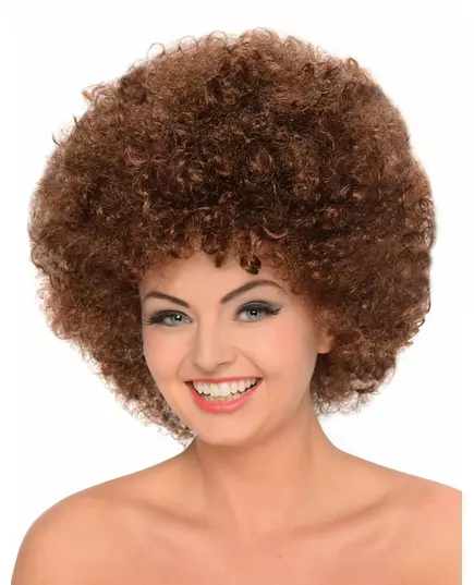 Brązowa peruka afro damska