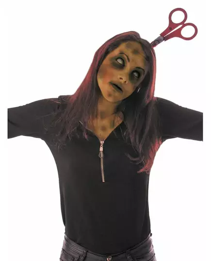 Opaska na głowę z krwawymi nożyczkami na Halloween dla dorosłych