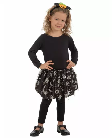 Czarno-srebrna Halloweenowa Tutu dla dziewczynki