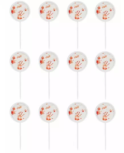 12 krwawych kostek 7,5 cm Halloween