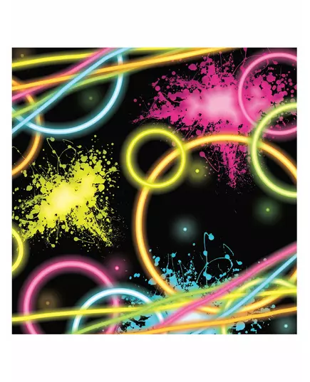 16 małych papierowych serwetek Glow Party 16 cm