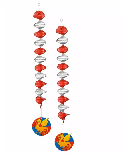2 wiszące ozdoby rycerze 60 cm