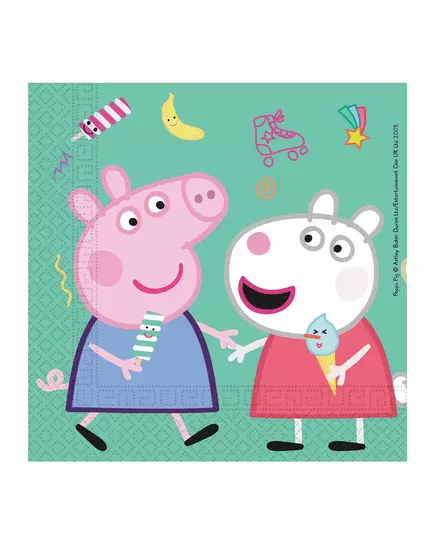 20 serwetek papierowych Peppa Pig™, 33 x 33 cm