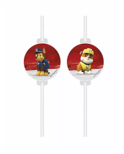 4 kartonowe słomki z medalionem PAW Patrol Ready for Action™