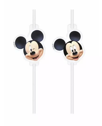 4 plastikowe słomki z medalionem Mickey™