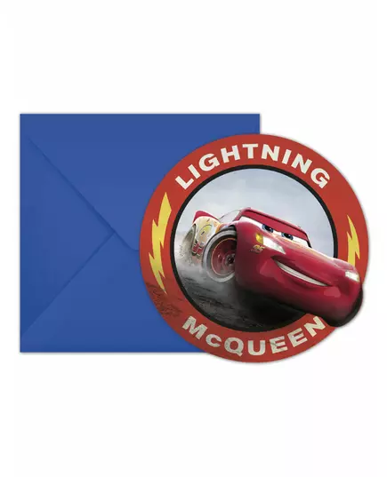 6 zaproszeń z kopertami Cars 3™