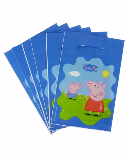 6 Plastikowych Torebek Prezentowych Peppa Pig 22.5 x 15 cm