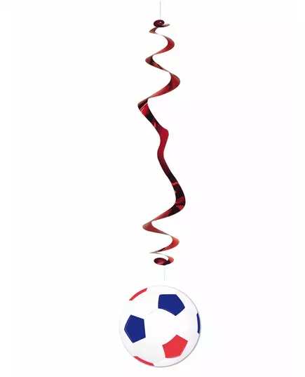 6 suspensji Piłka futbolowa niebieska biała czerwona 80 cm