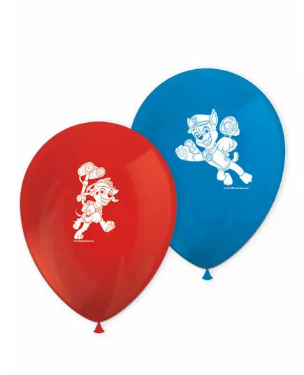 8 gotowych do akcji czerwonych i niebieskich balonów lateksowych Paw Patrol™