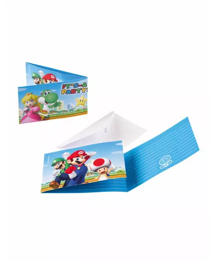 8 zaproszeń i kopert Super Mario™