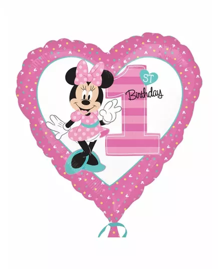 Balon foliowy na pierwsze urodziny Minnie™ 43cm