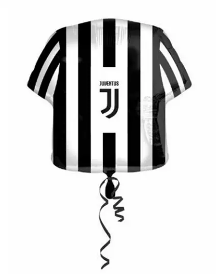 Foliowy balon w kształcie koszulki Juventus czarno-biały 60 cm