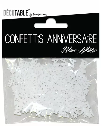 Białe konfetti Happy Birthday