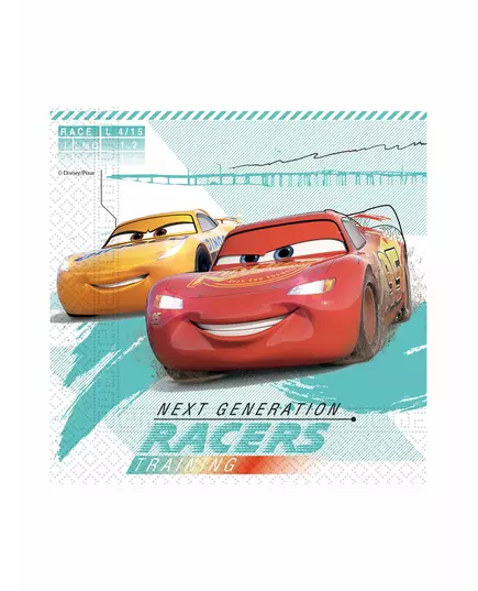 20 kompostowalnych serwetek papierowych Cars 3 33 x 33 cm